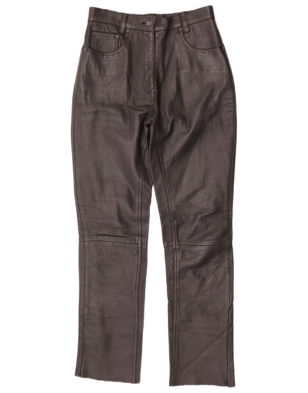 VINTAGE ženske uske kožne hlače W28 L30 crne