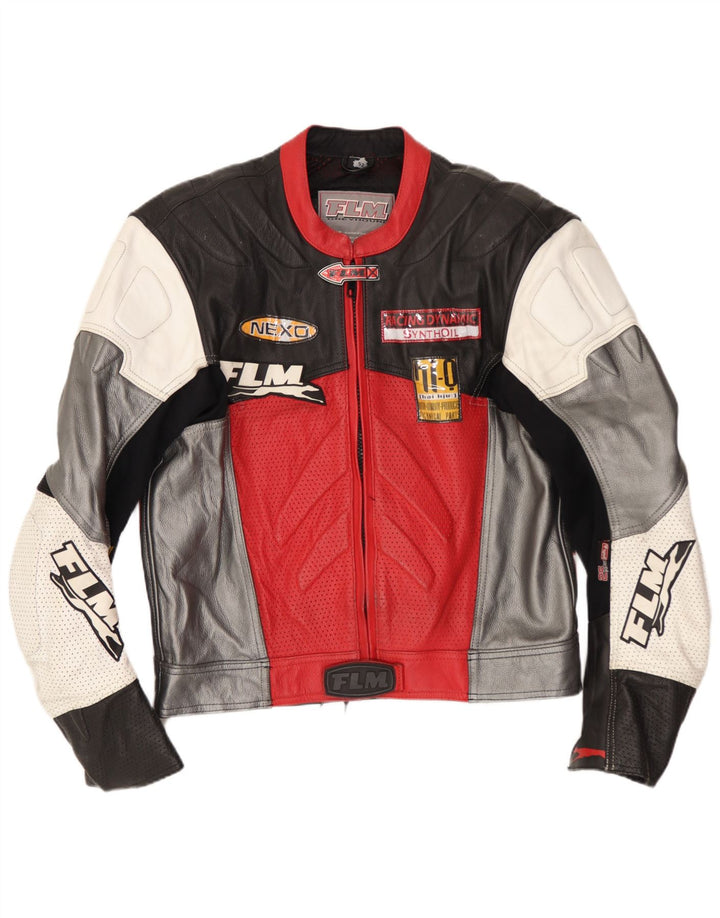 FLM muški motociklistički grafički set od 2 dijela IT 52, velika raznobojna koža