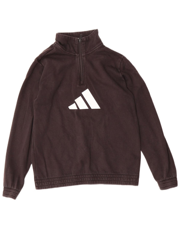 Adidas Boys Graphic Zip Deck Džemper 13-14 Years Black Pamuk