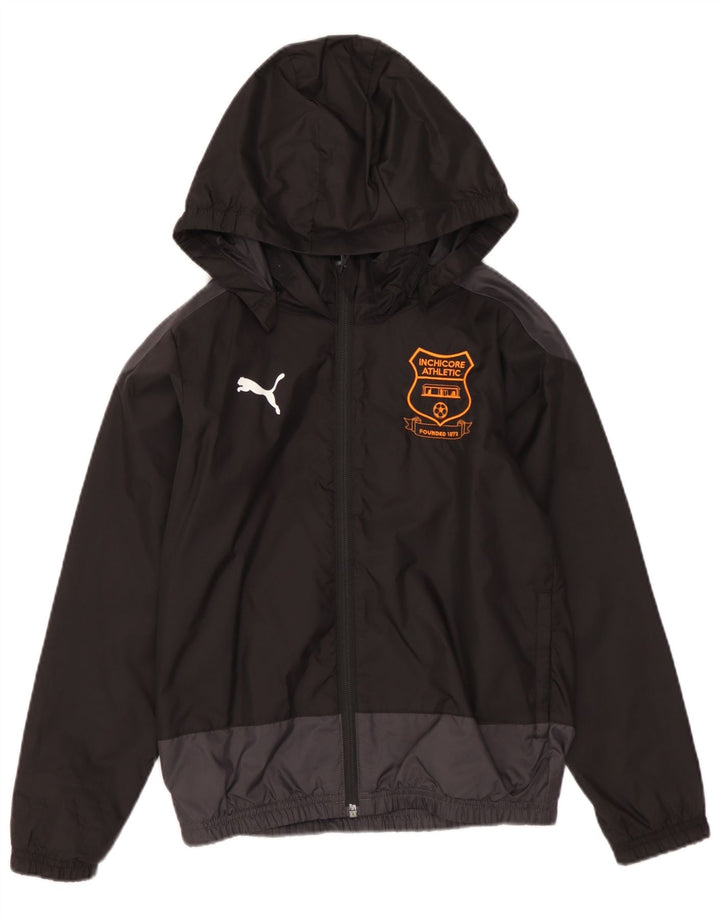 PUMA kišna jakna s kapuljačom za djevojčice 7-8 godina crna najlonska boja