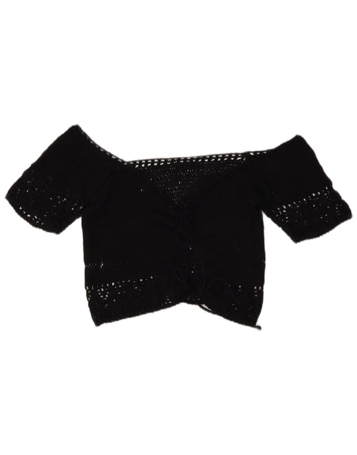Pull & Bear ženska majica s otvorenim ramenima UK 14 srednje crna
