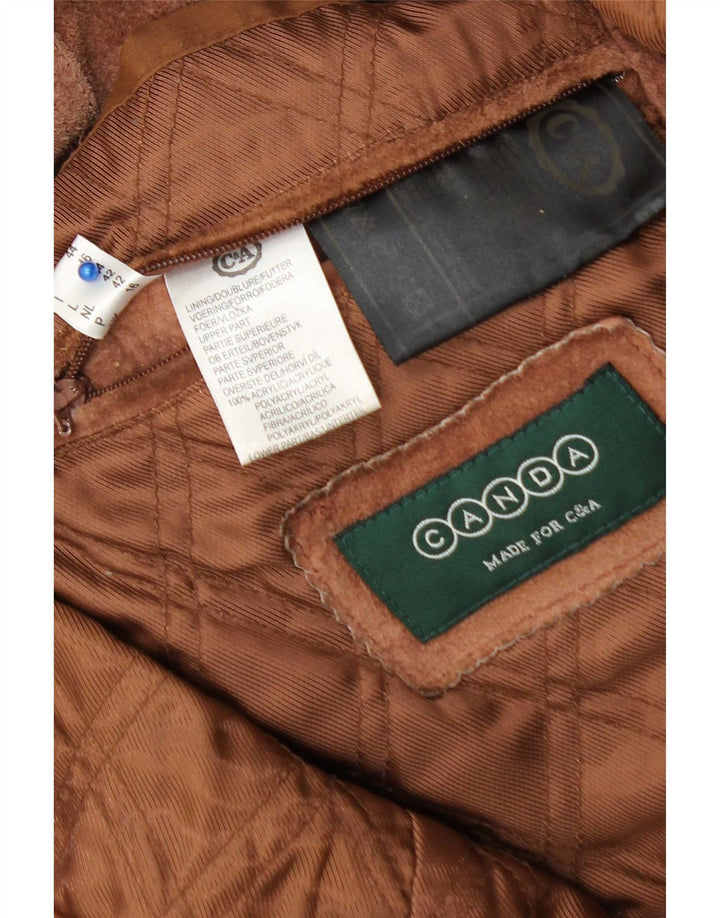 C&A ženski kaput Canda Suede vjetrovka UK 16 Large Brown Leather