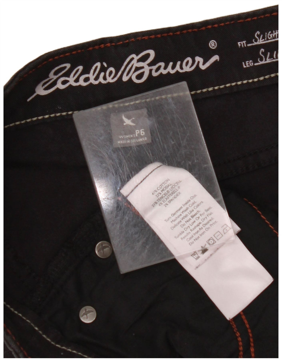 EDDIE BAUER Ženske ležerne hlače US 6 srednje W32 L28 crne