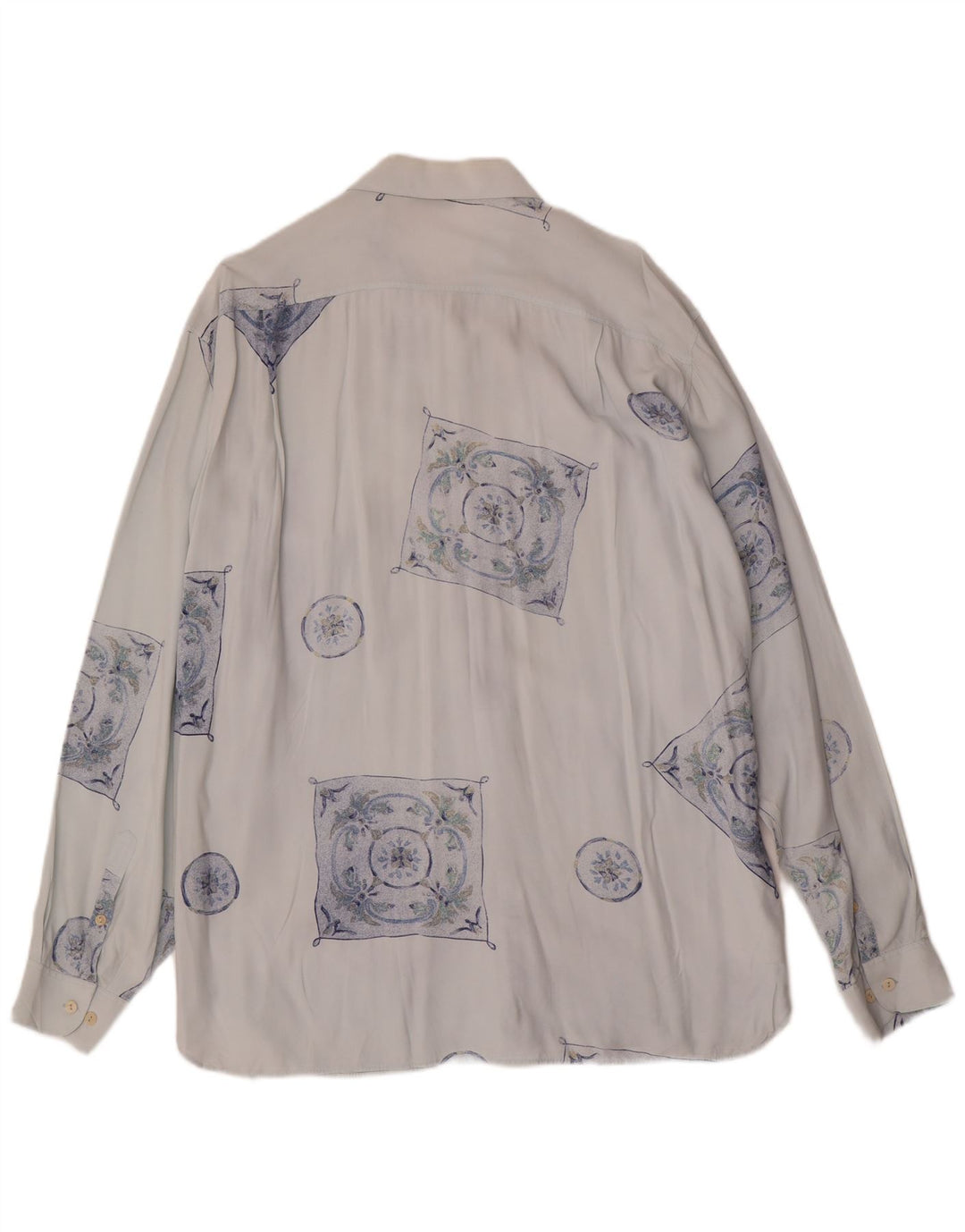 VINTAGE muška košulja XL plava geometrijska viskoza