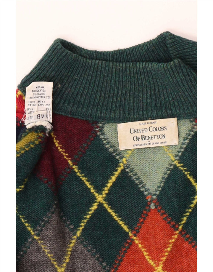 Benetton ženski pulover s velikim ovratnikom IT 48 XL Zeleni