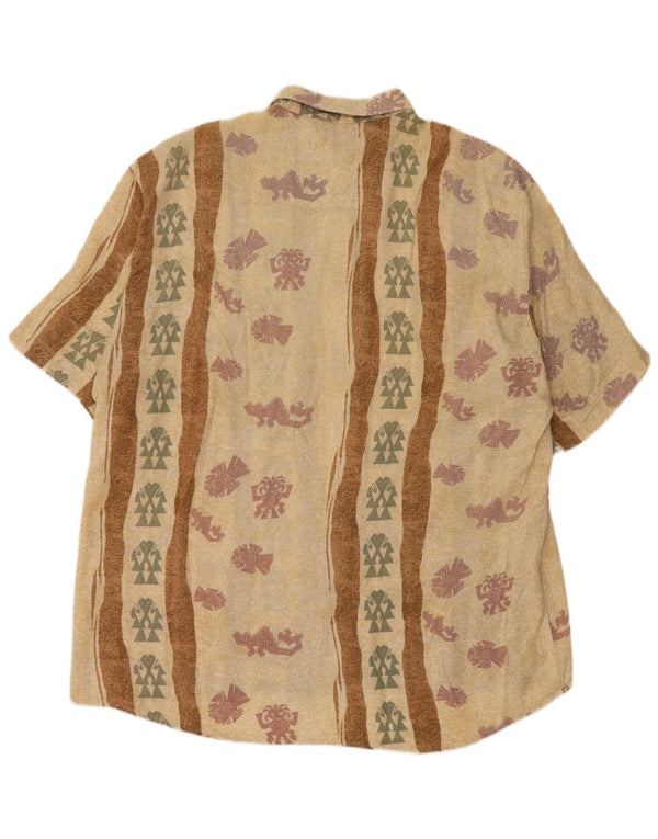 Dornbusch muška košulja kratkih rukava s apstraktnim uzorkom, veličina 45 XL, bež