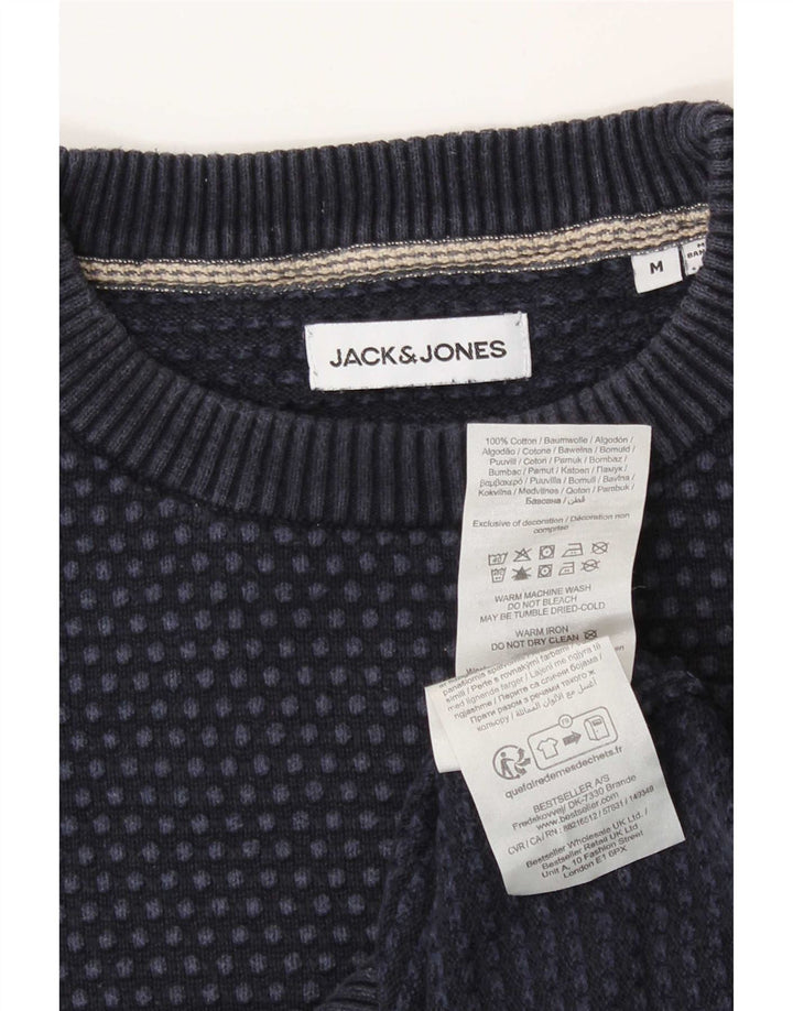 Jack & Jones muški džemper s okruglim izrezom srednje tamnoplave točkice