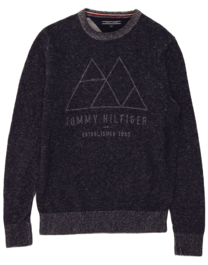 Tommy Hilfiger muški džemper s okruglim izrezom Srednje tamnoplava vunena