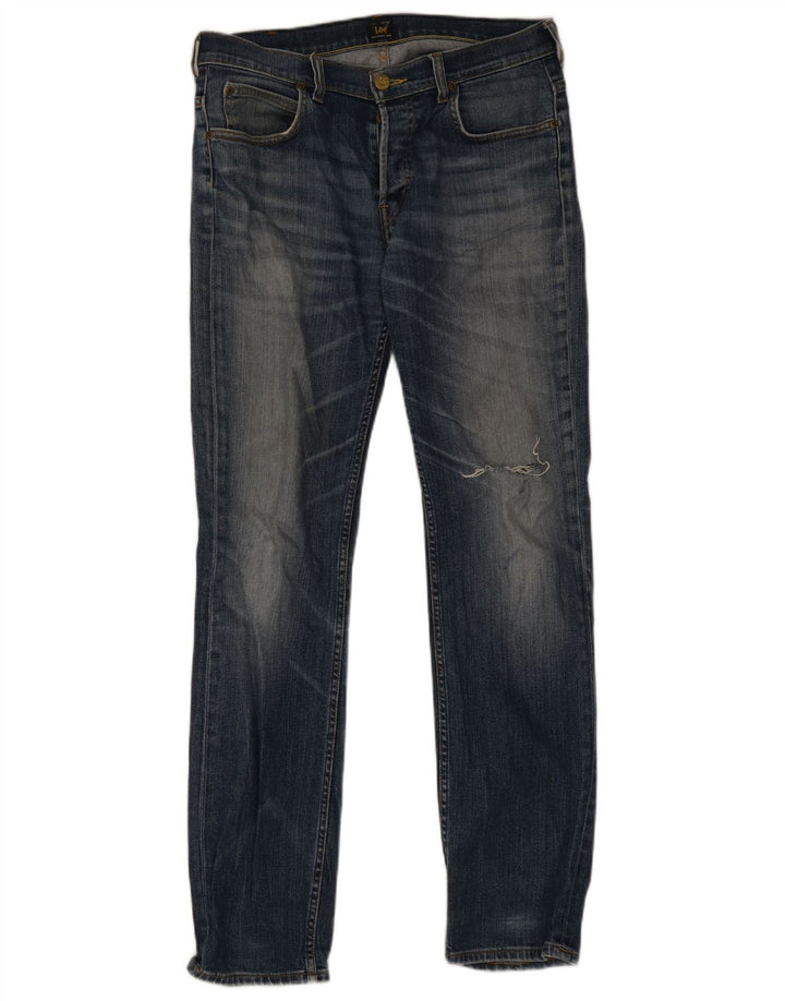 Lee Mens Powell Distressed Slim Jeans W32 L34 Plavi pamuk