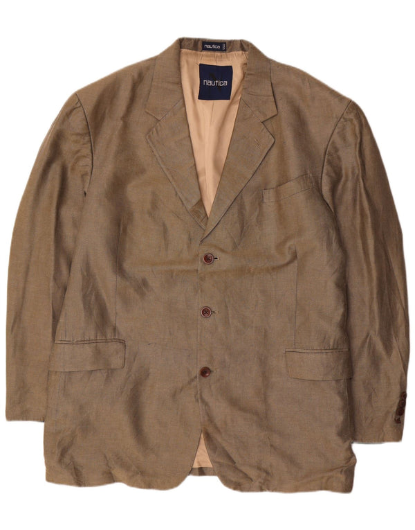 NAUTICA Muška jakna sa 3 gumba UK 46 3XL sivo laneno rublje