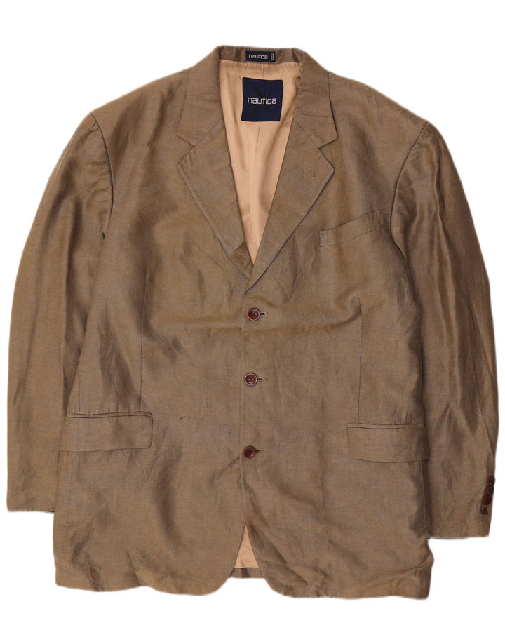 NAUTICA Muška jakna sa 3 gumba UK 46 3XL sivo laneno rublje