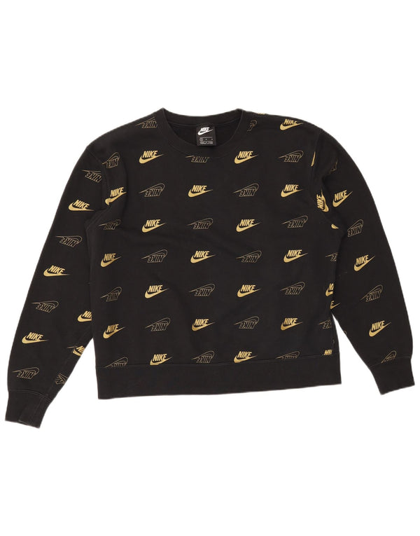 NIKE Ženski džemper s grafičkim motivima UK 14 Srednji crni pamuk