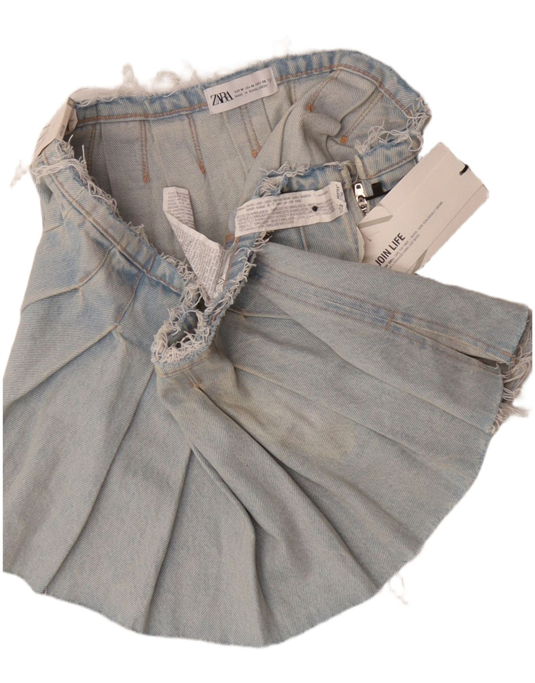 Zara ženska mini traper suknja srednje veličine W28, plavi pamuk