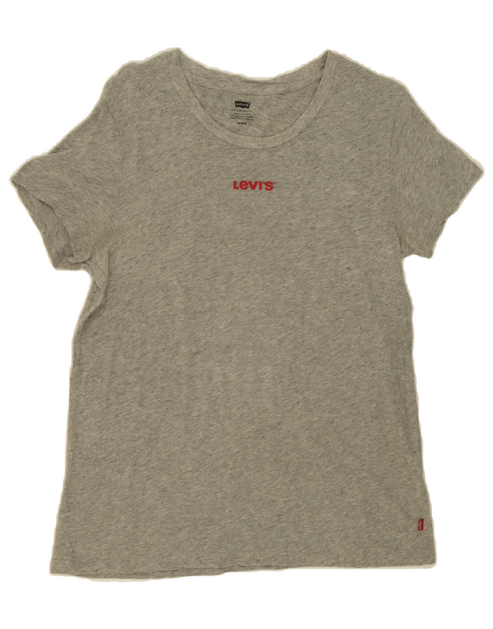 LEVI'S Womens T-Shirt Top UK 12 Medium Grey Vintage Levi's and Second-Hand Levi's from Messina Hembry 