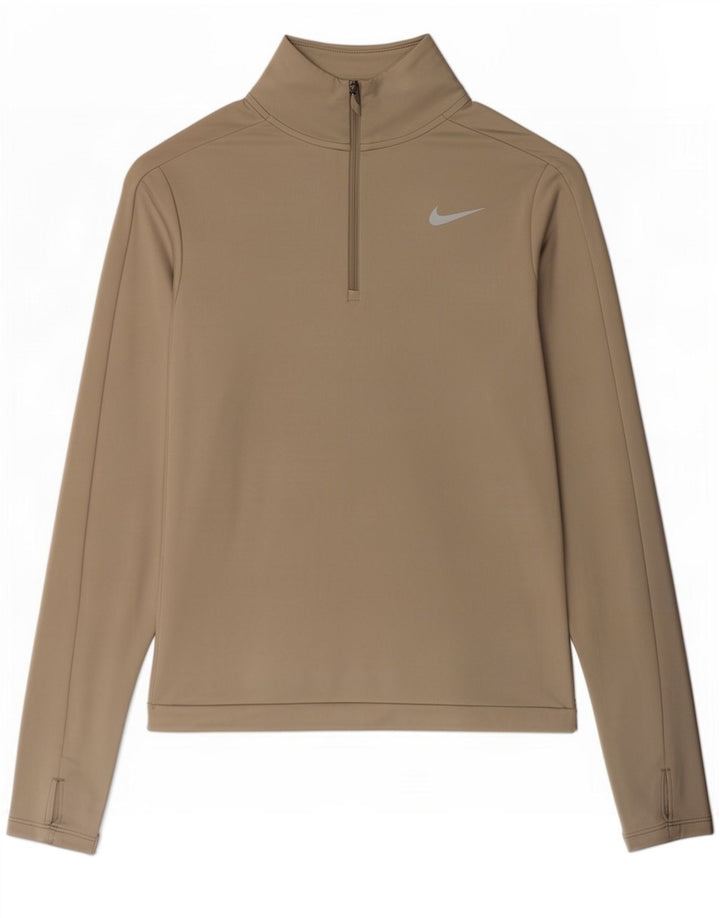 Nike Ženska trenirka Dri Fit Zip Neck Top Trenirka UK 6 XS siva poliester