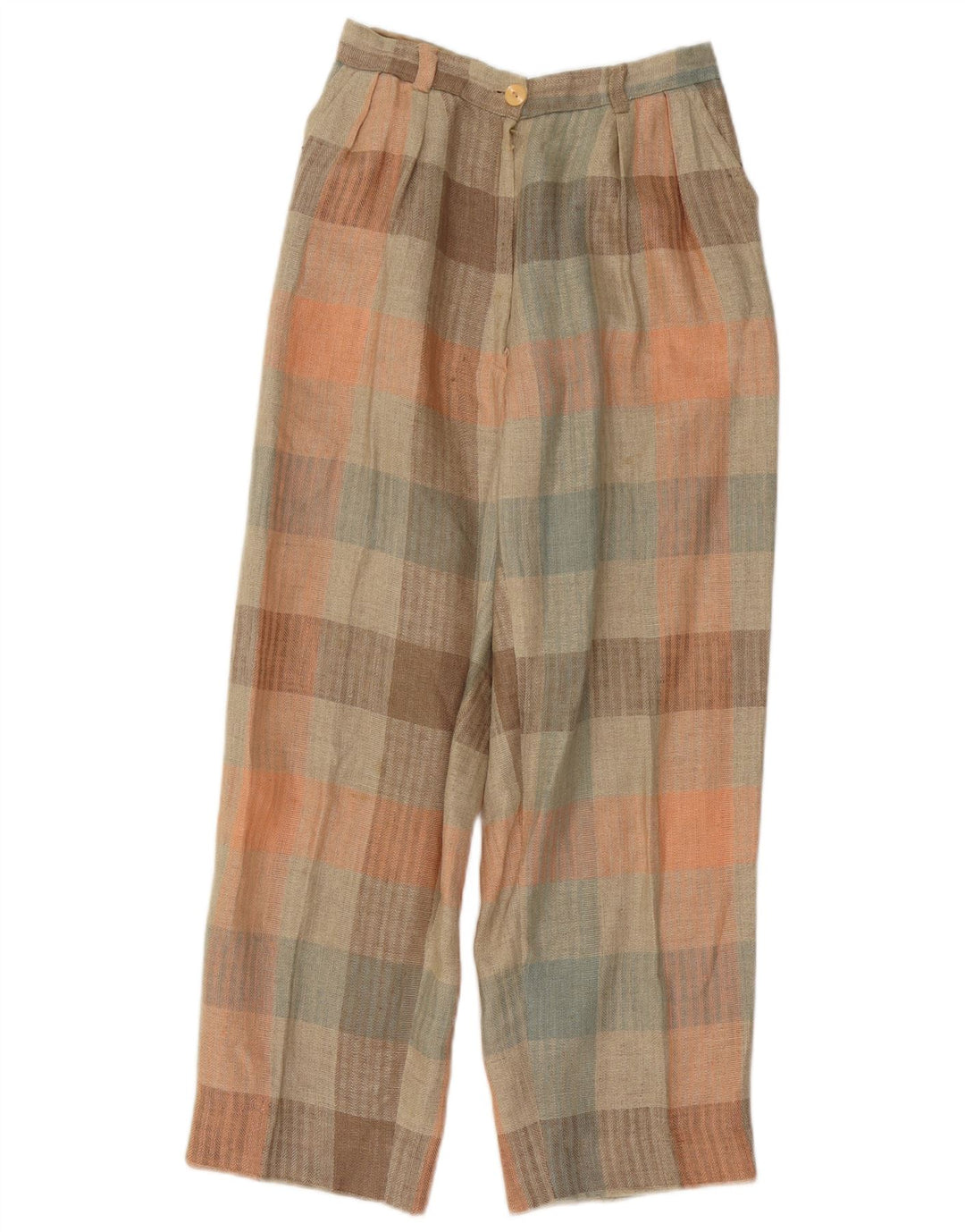 Vintage ženske chino hlače s klinovima W26 L26 Višebojni gingham