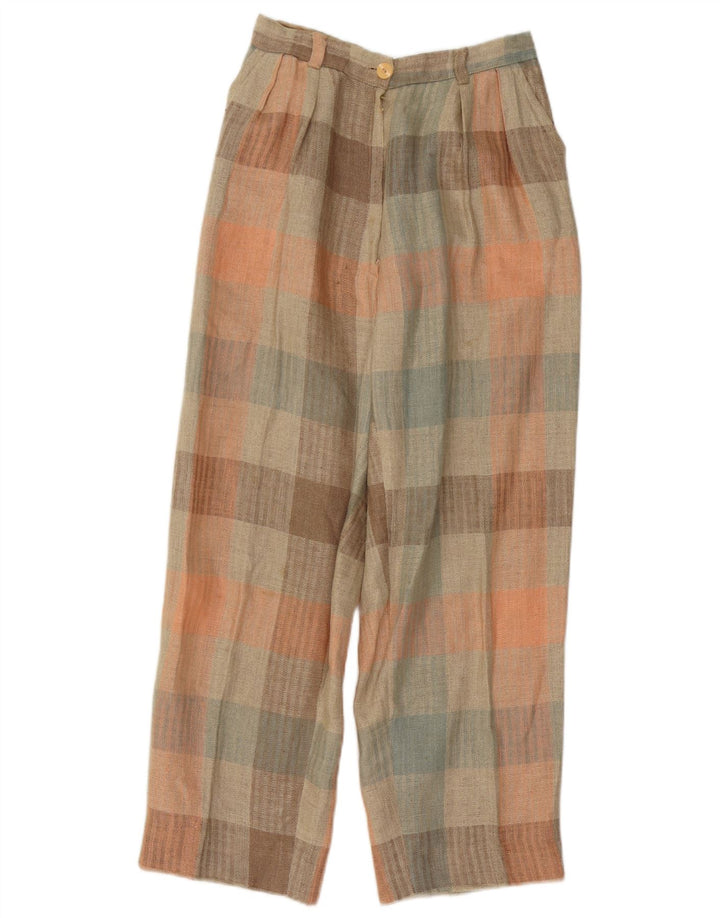 Vintage ženske chino hlače s klinovima W26 L26 Višebojni gingham