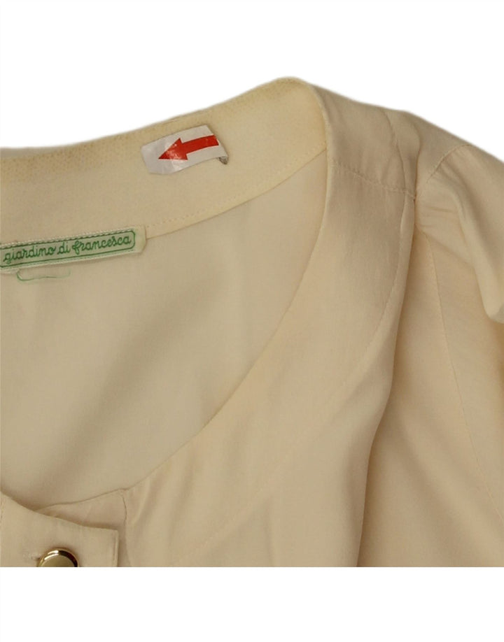 Vintage ženska košulja bluza UK 14 srednje bijele svile