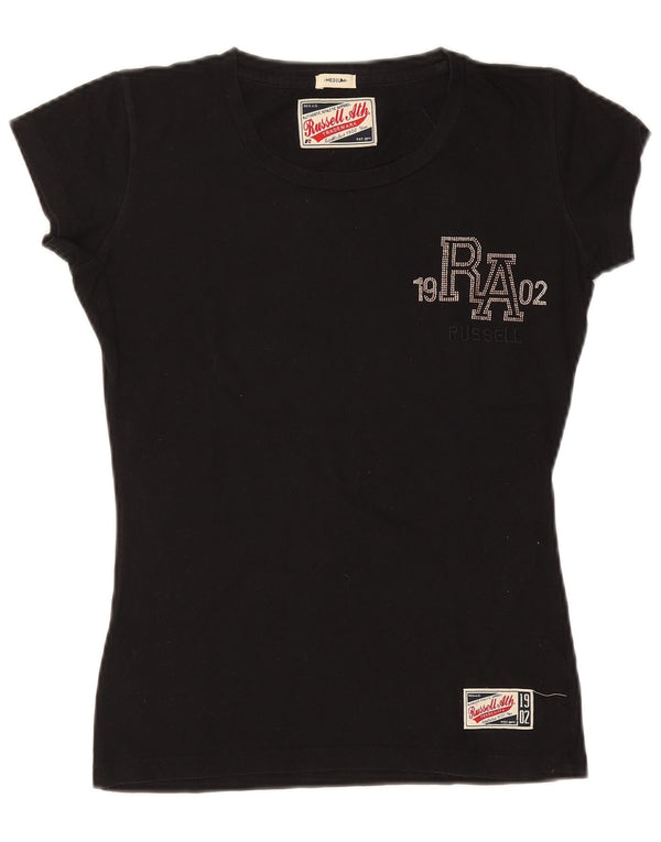 Russell atletska ženska majica kratkih rukava s grafičkim motivima UK 14 srednje crna