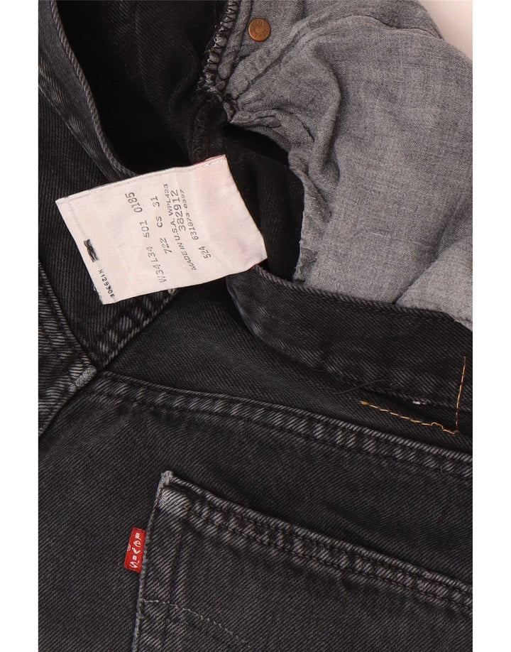 Levi's muške 501 ravne traperice W34 L34 crni pamuk
