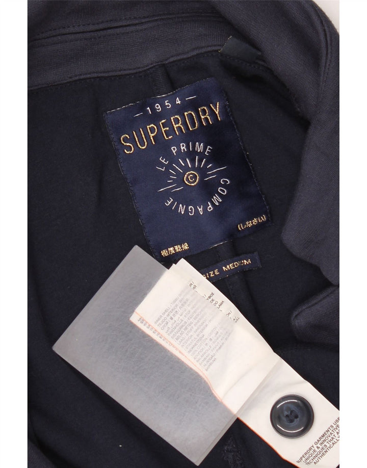 Superdry ženski sako s 1 gumbom UK 14 Srednje tamnoplavi pamuk