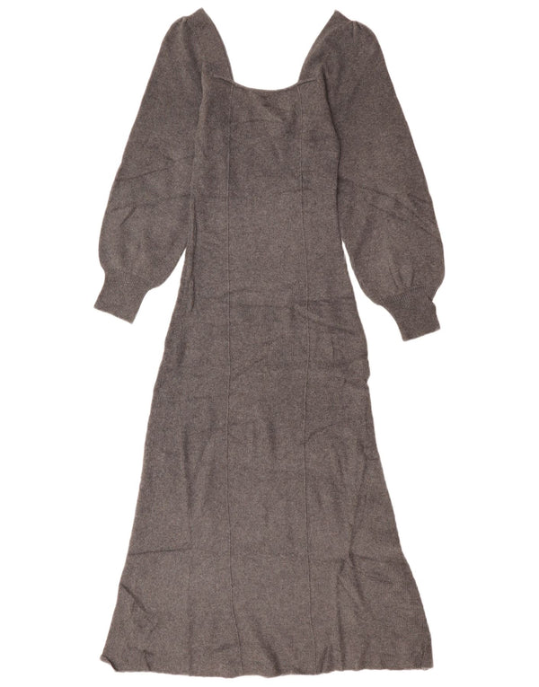 ZARA Womens Long Sleeve Jumper Dress UK 8 Small Grey Acrylic