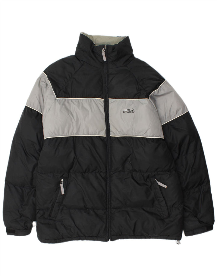 Fila muška podstavljena jakna UK 40 Large Black Colourblock najlon