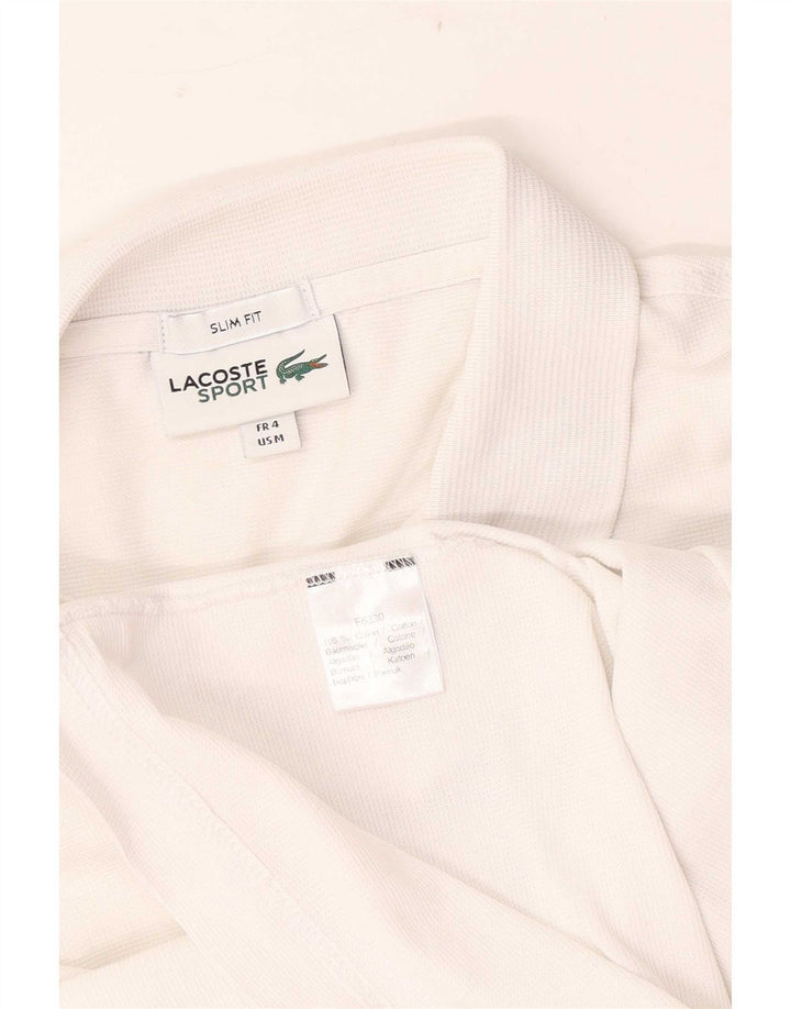 Lacoste muška pripijena polo majica veličine 4 srednje bijelog pamuka