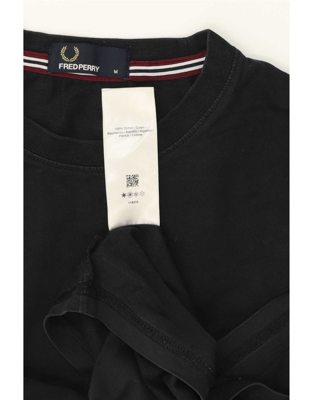 Fred Perry muška majica kratkih rukava Srednji crni pamuk