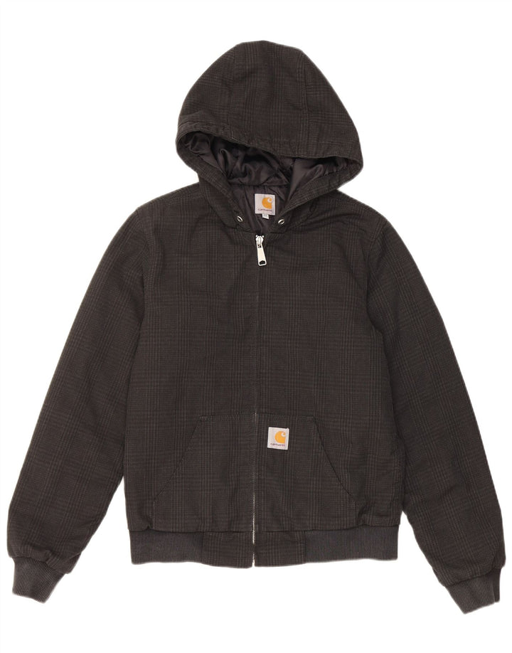 Carhartt ženska bomber jakna s kapuljačom UK 6 XS crni karirani poliester
