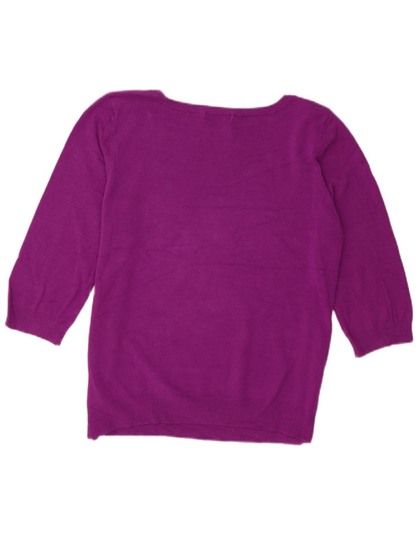 Marks & Spencer ženski džemper s 3/4 rukavima s lađastim izrezom UK 18 XL Ljubičasta