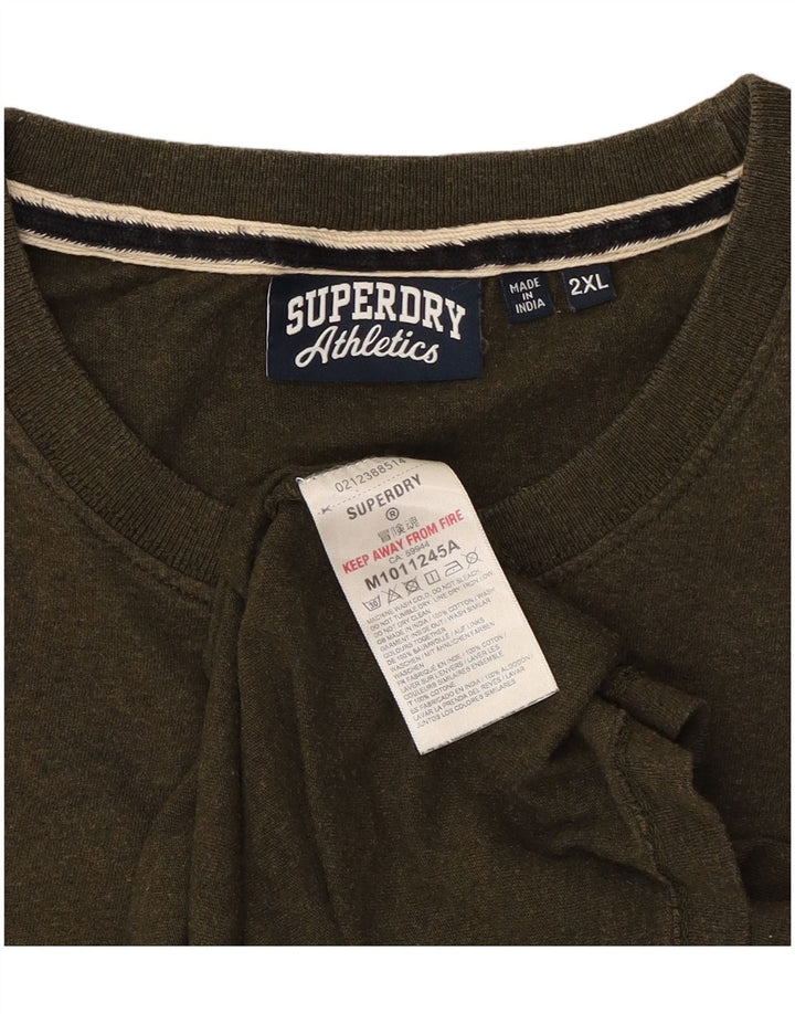 Superdry muška majica kratkih rukava 2XL kaki pamuk