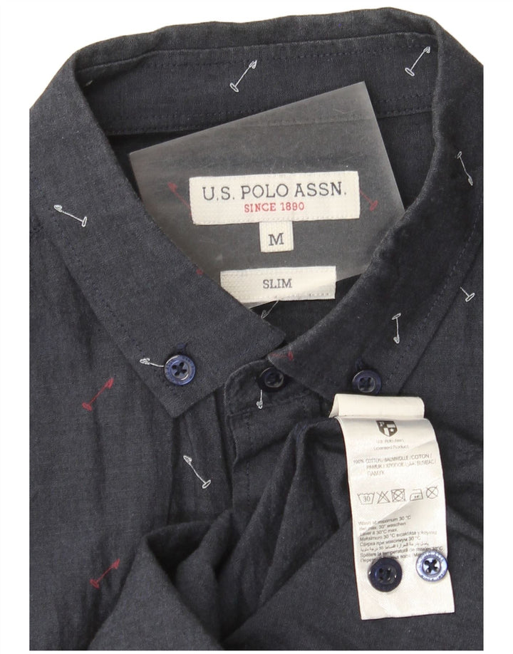 U.S. Polo Assn. Muška tanka košulja s apstraktnim uzorkom, srednje tamnoplavi pamuk