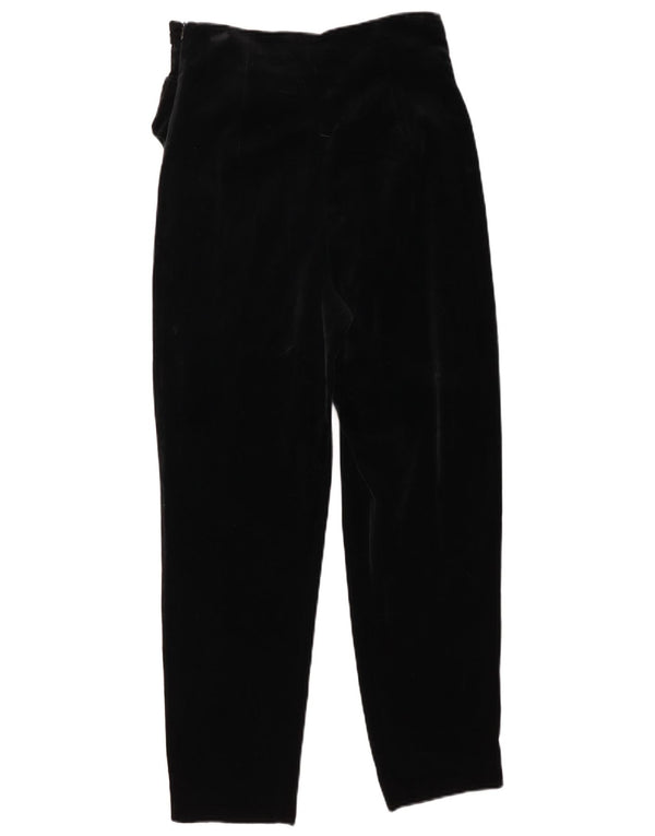 ZARA ženske baršunaste sužene ležerne hlače srednje veličine W28 L27 crni pamuk