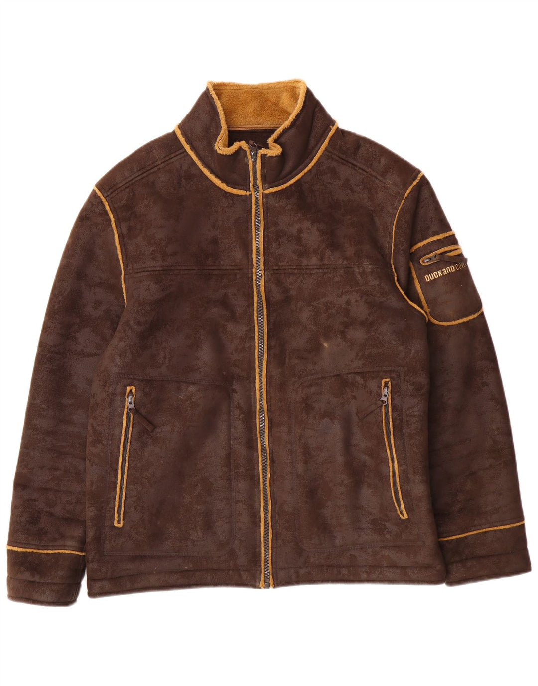 DUCK AND COVER Muška šerpa jakna UK 40 veliki smeđi poliester