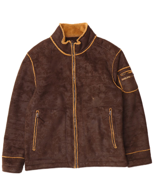 DUCK AND COVER Muška šerpa jakna UK 40 veliki smeđi poliester