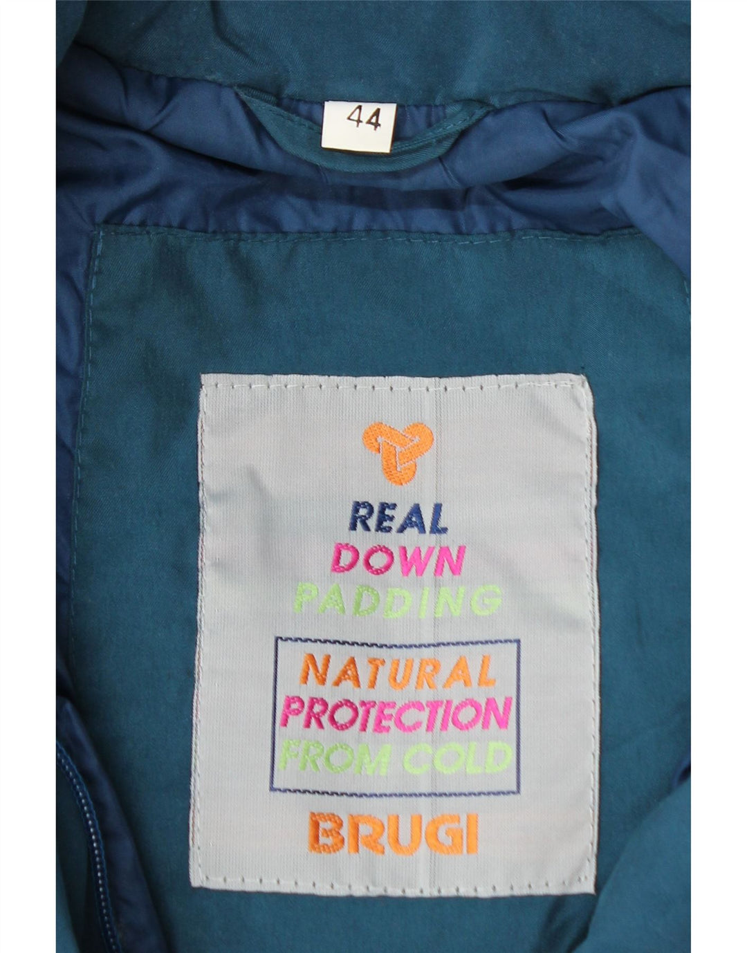 BRUGI ženski preveliki podstavljeni kaput s kapuljačom IT 44 Srednje plavi poliester