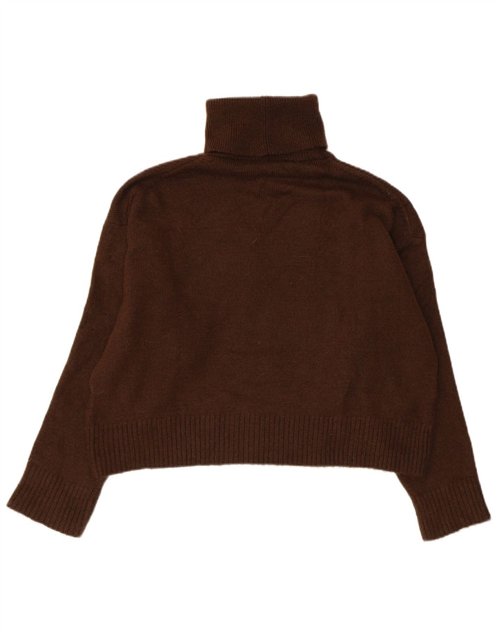 Zara ženski pulover s kratkim rol ovratnikom UK 10 Small Brown