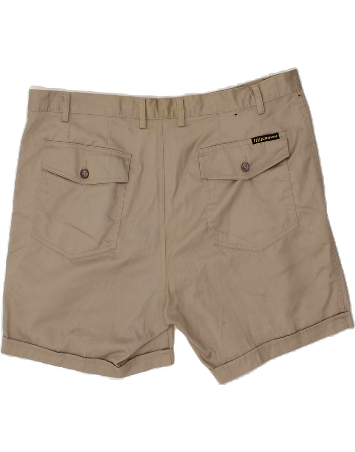 CROWN Mens Pegged Chino Shorts W40 XL  Beige Polyester Vintage Crown and Second-Hand Crown from Messina Hembry 
