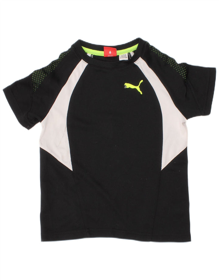 Puma majica kratkih rukava za dječake 4-5 godina crna poliesterska boja