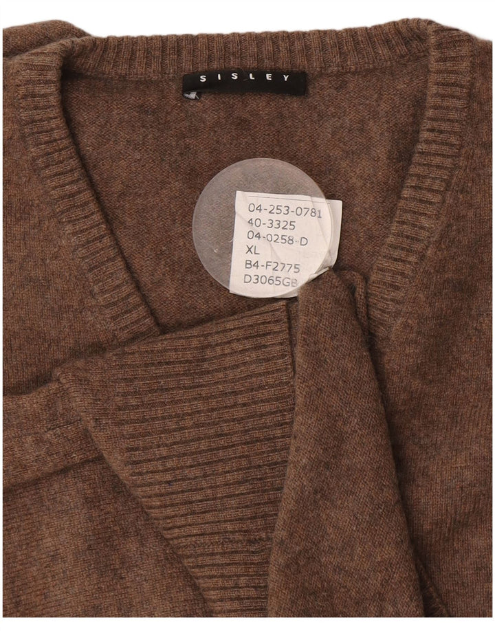 Sisley ženski džemper s V-izrezom UK 18 XL smeđi