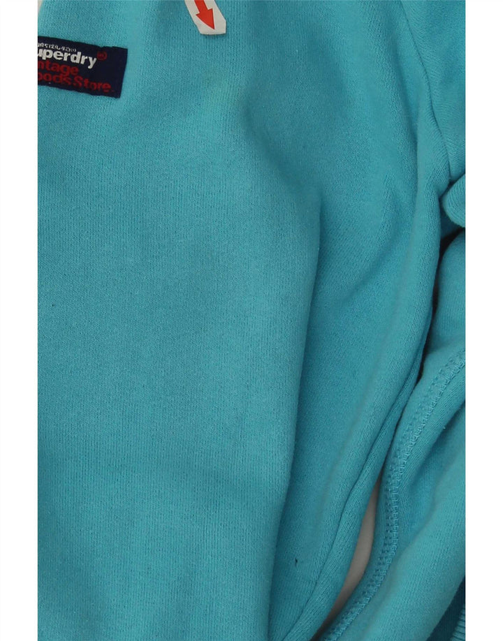 Superdry muška majica s kapuljačom s kapuljačom srednje plavi pamuk