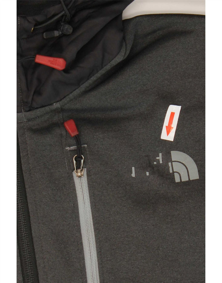 The North Face muška majica s kapuljačom i izrezom s patentnim zatvaračem srednje sivi poliester