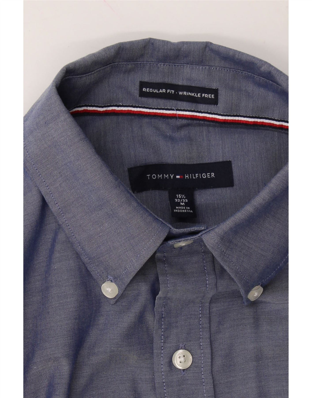 TOMMY HILFIGER Mens Regular Fit Shirt Size 15 1/2 Medium Blue Cotton Vintage Tommy Hilfiger and Second-Hand Tommy Hilfiger from Messina Hembry 