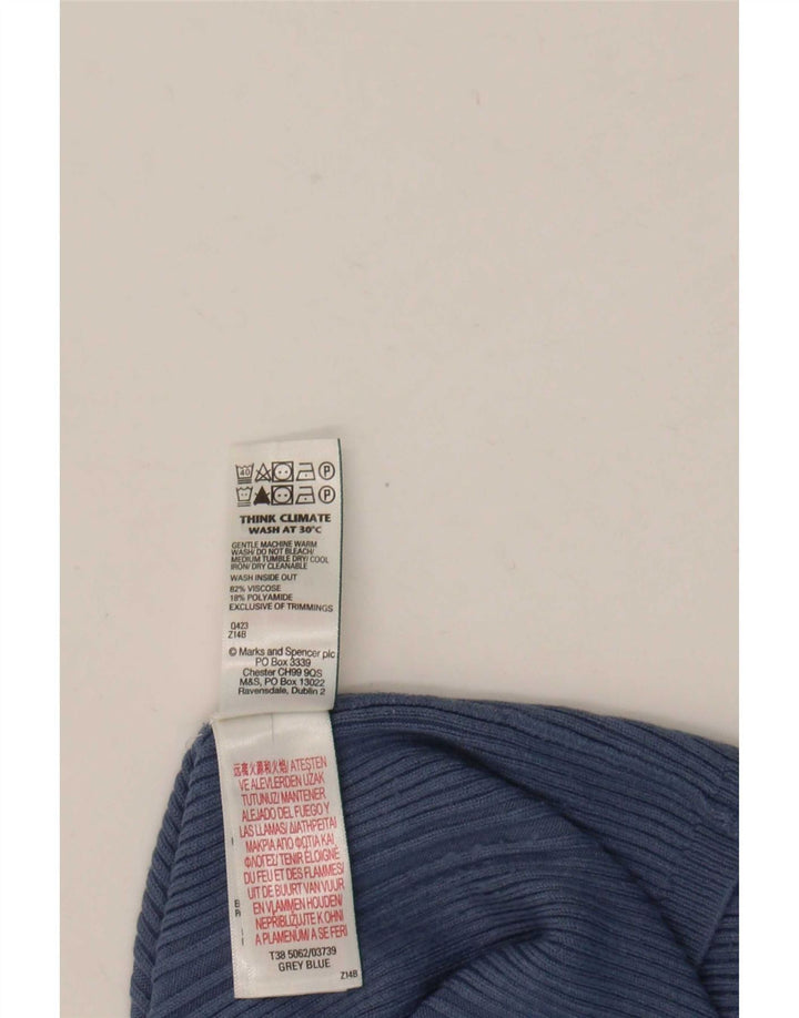 Marks & Spencer ženski džemper s okruglim izrezom UK 12 srednje plava viskoza