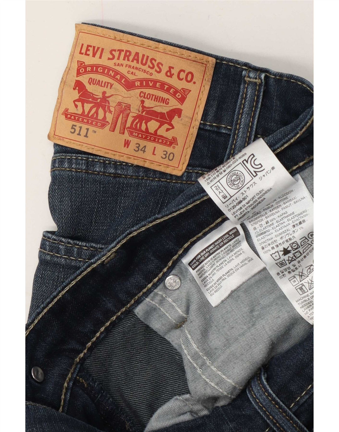 Levi's muške 511 uske traperice W34 L30 tamnoplavi pamuk