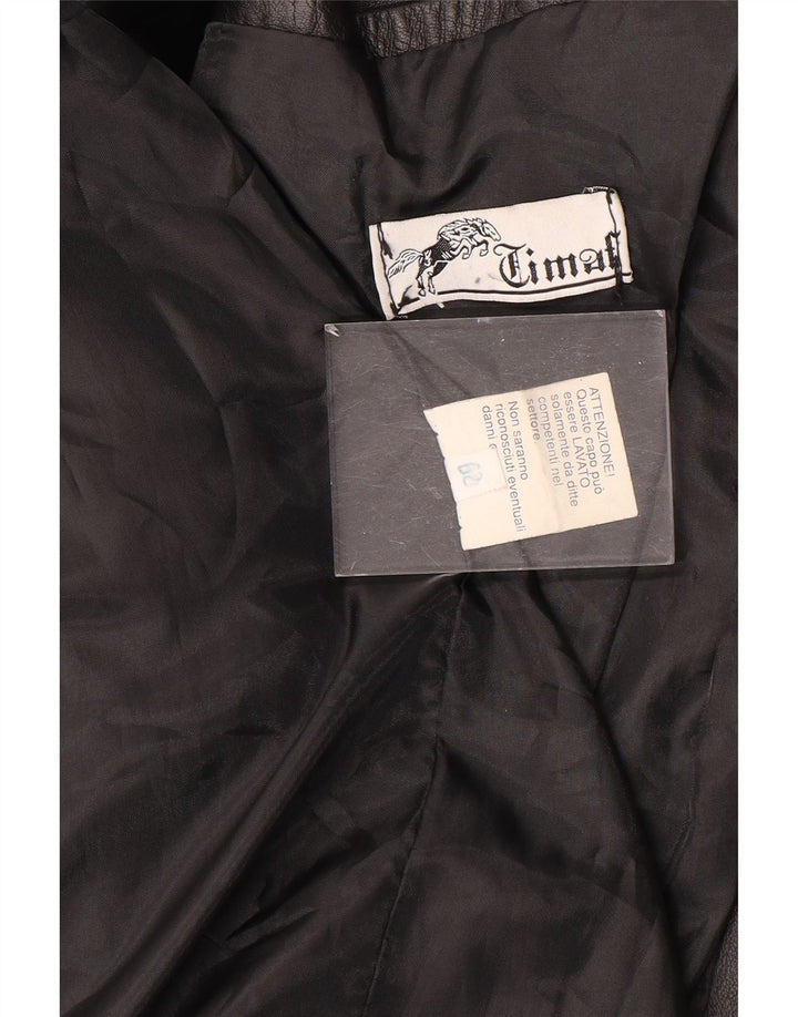 Vintage muški kožni kaput Veličina 62 4XL Crna koža