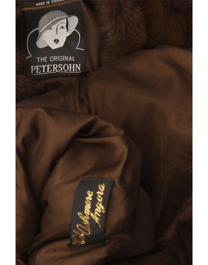 VINTAGE ženski preveliki kaput UK 14 Velika kaki vuna