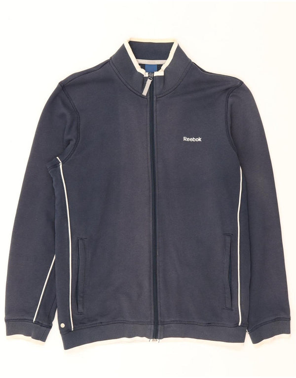 Reebok muška gornja jakna od trenirke Mala tamnoplava pamuk