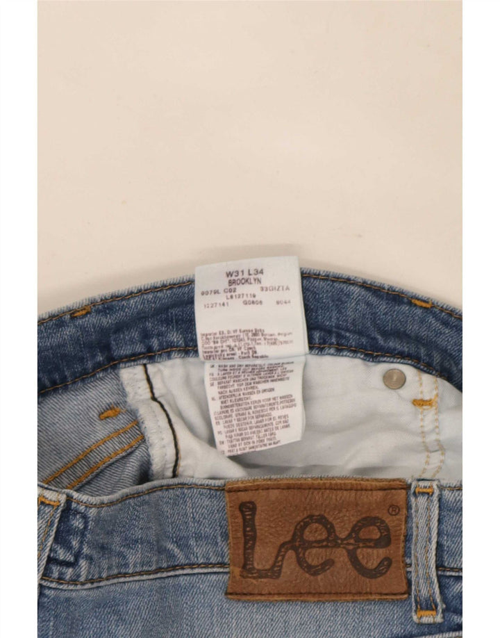 Lee Mens Brooklyn Straight Jeans W31 L27 Plavi pamuk